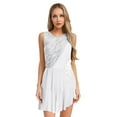 thumbnail image 2 of Aislor Women Lyrical Dance Rhinestone Figure Skating Leotards Dress Ballet Dancewear White S, 2 of 7