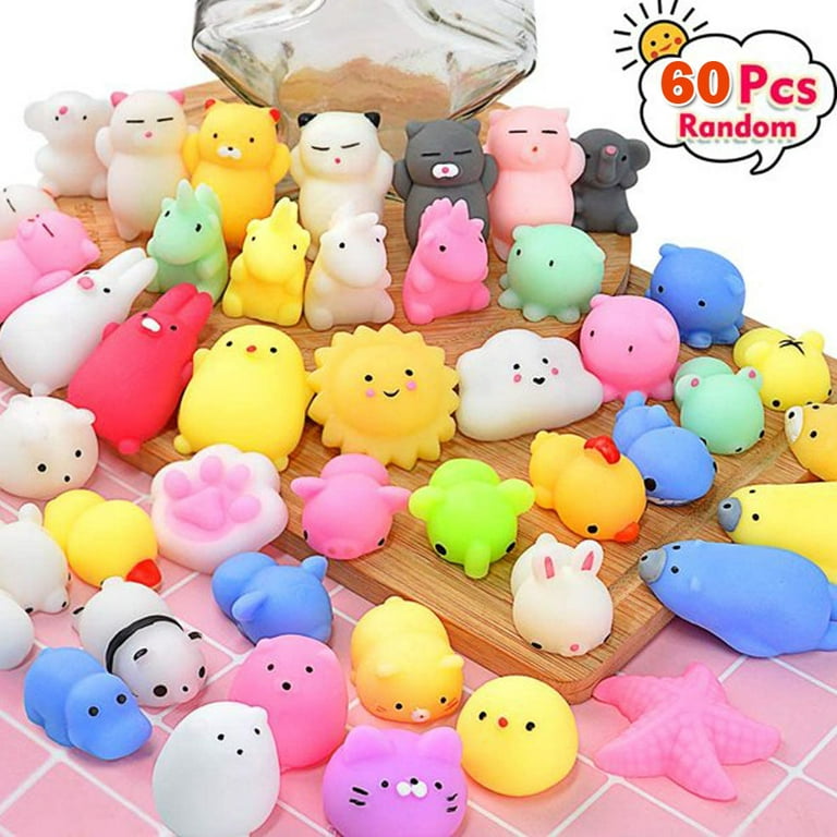 Mochi Squishies Animal Squishies Stress Relief Toys For Boys & Girls  Birthday Gifts 60 Pcs