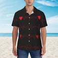 thumbnail image 4 of Lsque Cardiogram and Heart pattern Hawaiian Shirt for Men, Unisex Summer Beach Casual Short Sleeve Button Down Shirts-Large, 4 of 9