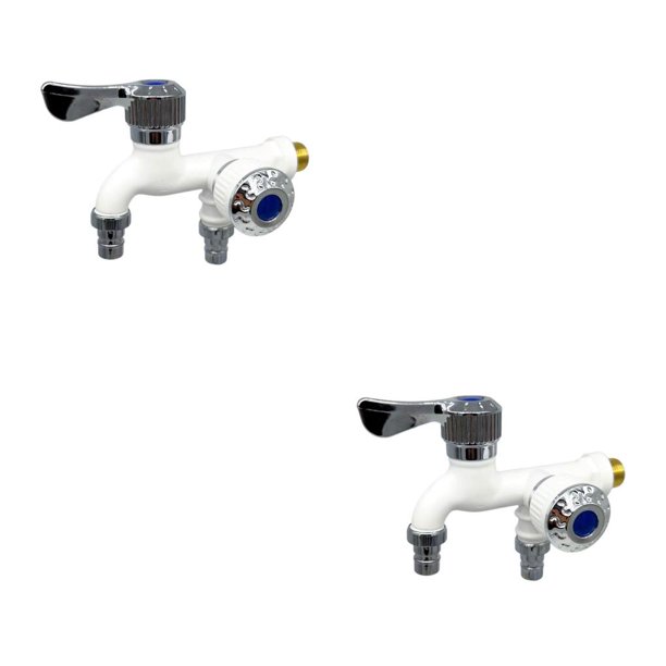 Grifo de lavadora Advancent 1 en 2 salidas Blanco 2piezas