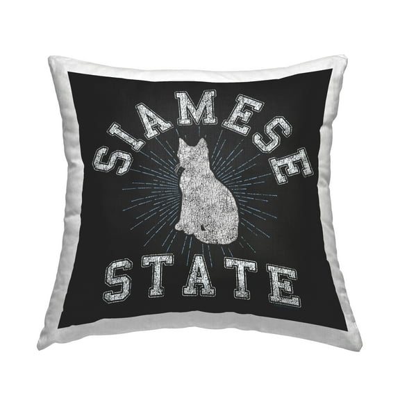 Stupell Industries Siamese Cat State Decorative Printed Throw Pillow Design by Spirit Animals/Life Is High.