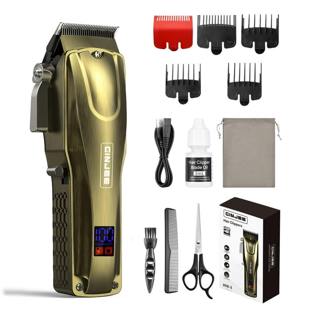 Cortapelos GinJee para hombre, profesional, inalámbrico y con cable. Recargable para cortar el pelo, la barba y el cuerpo. Kit de cuidado para el hogar.