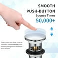 thumbnail image 4 of HEATGENE Bathroom Sink Drain Chrome, Pop Up Drain Stopper for Bathroom Sink, Bathroom Sink Drain Stopper Pop Up, Pop Up Drain with Overflow, Fits 1-1/2" Opening with a 1-1/4" Tailpiece, 4 of 8