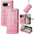 thumbnail image 1 of Flip Case for FOXDOCK Google Pixel 8 ,Catand Dog Embossed PU Leather Flip Cover with Card Slots,Stand, 1 of 6