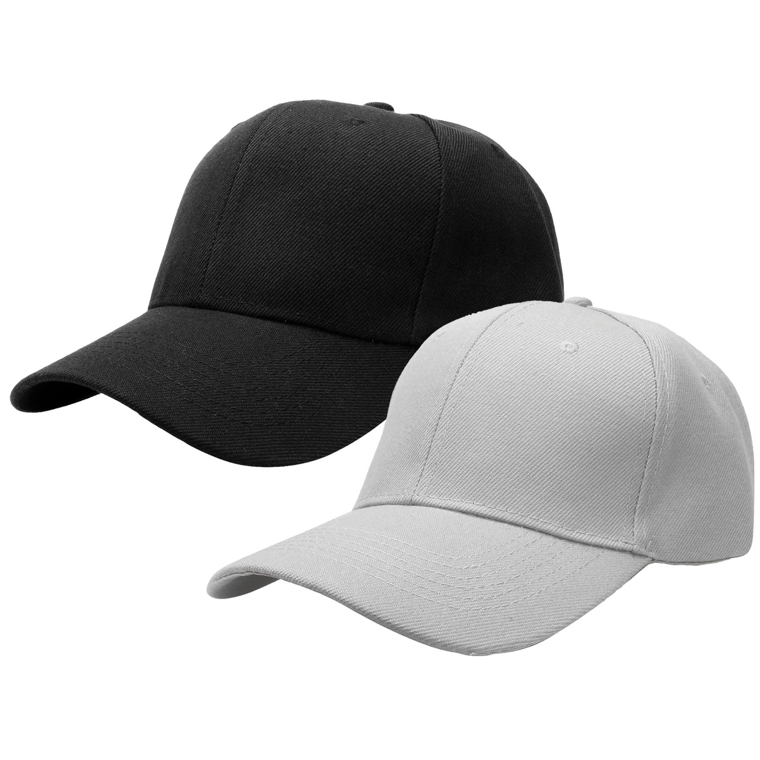 2Pack Plain Baseball Cap for Men & Women Adjustable Size Outdoor
