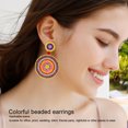 thumbnail image 4 of 1 par de Pendientes de Cuentas de Semillas Pendientes Colgantes de Estilo étnico Retro Ligeros Artesanales Círculos que No Destiñen Pendientes de Gota con Cuentas para ANGGREK Otros, 4 of 8