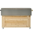 thumbnail image 5 of Outdoor Kitchen Island Fir Wood Kitchen Island with Stainless Steel Top, Ample Storage Space, Towel and Spice Racks and a Bottle Opener for Outdoor, Natural, 5 of 14
