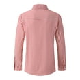 thumbnail image 5 of Shirts For Men Striped Long Sleeve Button Down Lapel Blouses Casual Outdoor Comfortable Loose Fall Tops Red XXXL, 5 of 5