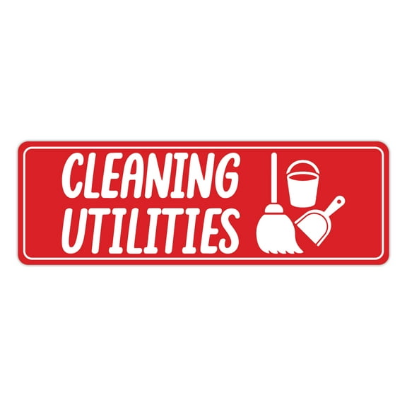 Signs ByLITA Standard Cleaning Utilities Sign (Red) - Large