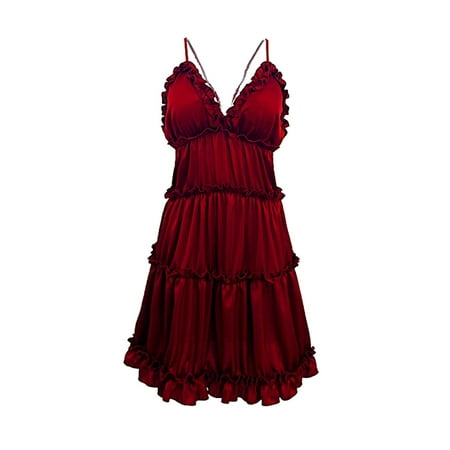 

Women S Nightgown Underwear Satin Cake Suspender Skirt Pure Pure Desire Sleeping Skirt Sleepdress