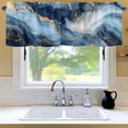 thumbnail image 6 of Abstract Marble Window Valance for Kitchen, Luxury Gorgeous Blue Gold Ocean Rod Pocket Short Curtain for Small Windows, Light Filtering Decorative Valance, 42 x 18 Inch, 1 Panel, 6 of 9
