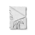 thumbnail image 2 of Botanical Soft Flannel Fleece Blanket, Hand-drawn Sketched Botanical Theme Tropical Leaves Twiggy Branched Foliage, Cozy Plush for Indoor and Outdoor Use, 60" x 80", Black and White, by Ambesonne, 2 of 6