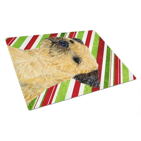 

Carolines Treasures LH9233LCB Border Terrier Candy Cane Holiday Christmas Glass Cutting Board Large 12H x 16W