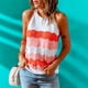 thumbnail image 3 of Camisetas sin mangas con cuello halter, chaleco de verano, camiseta elegante con bloques de color para mujer, 3 of 6