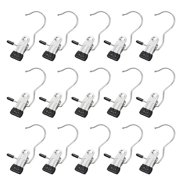 Fiudx Clips de Acero Inoxidable, Percha Compacta para Secar Ropa, Ganchos Multifuncionales de Alta Resistencia, Diseño Giratorio de 360°, Solución de Almacenamiento para Viajes y Campamentos, Esencia