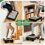 SOYO Heavy Duty Mobility One Step Stool, Indoor/Outdoor Non-Slip Step Platform Assistive Devices for Adults and Elderly, Portable Standing Supports for Cars, Bed, Door, Stair or Bathroom, Black-Gray