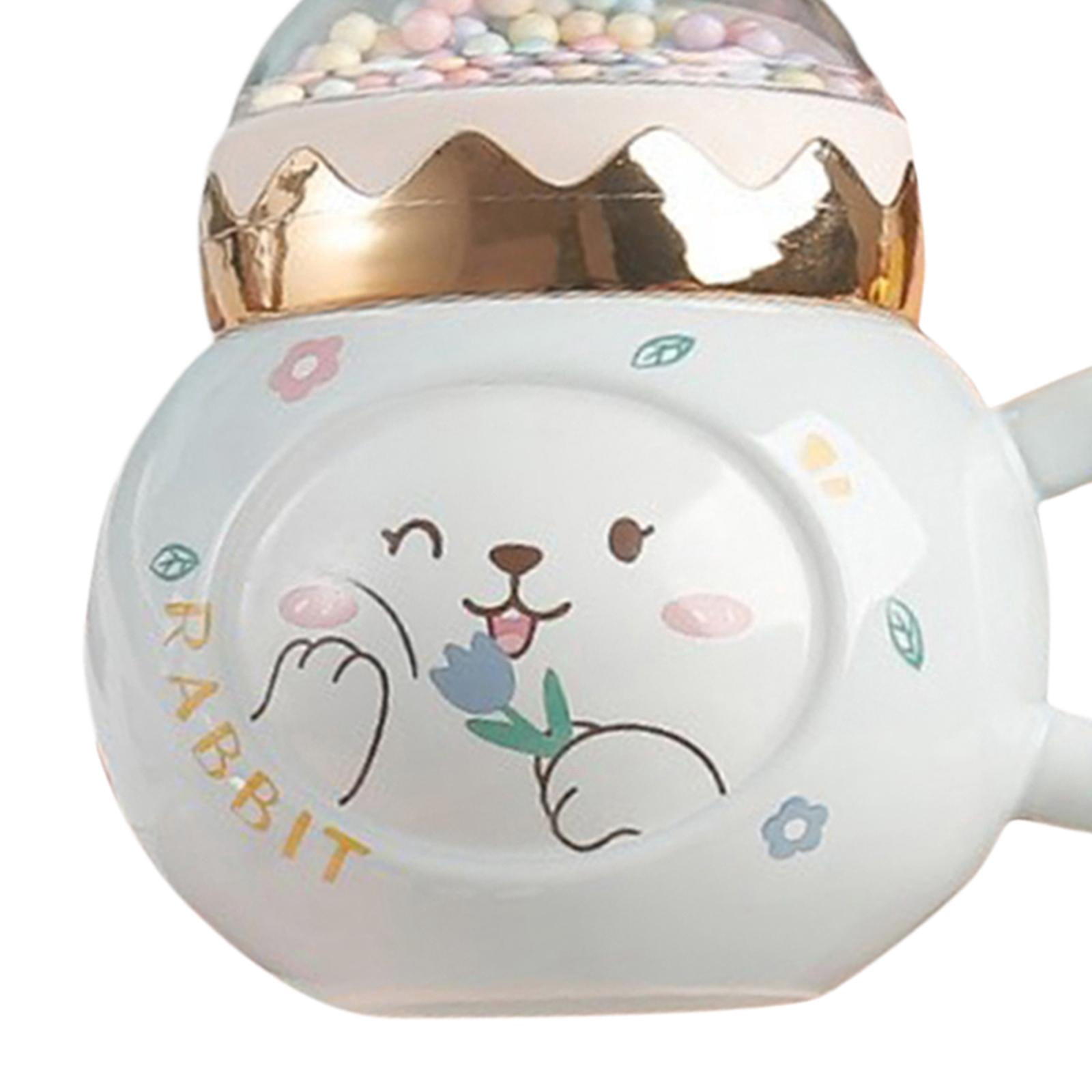 Nishiyuenyi Coffee Mugs Ceramic Cup Novelty with Handle and Lid 400ml Espresso Latte Mug for White