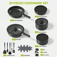 thumbnail image 2 of Furnibear 20pcs Pots and Pans Set Nonstick, Kitchen Ceramic Cookware Set for RV and Camping, with Pots Protectors and Cooking Utensils, Black, 2 of 9