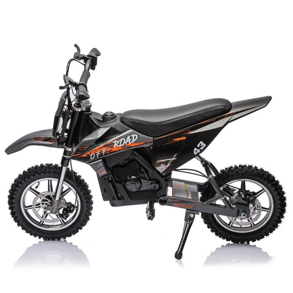 TEQIN 36V Electric Dirt Bike,500W Electric Motorcycle,Up to 15.5 MPH, Mini Motorcycle for Kids Ages 14 ,Max Load 175 Lbs, Led Light, Leather Seat, Disc Brake, Air-Filled Tires