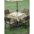thumbnail image 3 of Outdoor Tablecloth with Umbrella Hole and Zipper, Watercolor Floral Square Table Cloth 60x60 Inch Waterproof Tablecloth, Spring Green Flowers Botanical Beige Picnic Table Cover for Patio Camping, 3 of 7