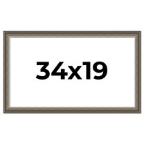 34x19 Frame Brown Solid Wood Picture Frame | 1.75 Inch Moulding Width | Austin Frame Complete with
