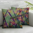 PRATYUS Floral Pillows Vintage Art Nature Irises Flower Leaves Throw