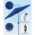 thumbnail image 2 of 9FT Outdoor Patio Umbrella with Double-Layer Vented Canopy, UPF 50+ UV Protection, 8-Rib Steel Frame, Crank & Tilt Mechanism, Detachable Pole, Backyard, Deck, or Poolside, 2 of 7