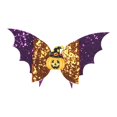 thumbnail image 1 of Horquillas para el pelo con lazo de Halloween para mujeres y niñas, cómodas para disfraz de Halloween. Púrpura y naranja, 1 of 9