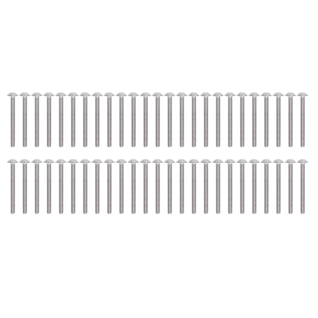 50 tornillos de cabeza de botón con brida A2-70, cabezas de botones de acero inoxidable, tapas de casquillo, kit de pernos M5x50 mm
