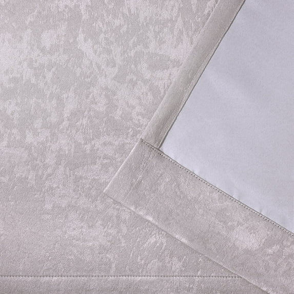 Exclusive Home Antique Shantung Twill Woven Brushed Window Curtain Panel Pair with Grommet Top, Silver, 52x96