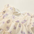 thumbnail image 4 of Rrunsv Dresses for Kids Girls Summer Dress Elegant Puff Short Sleeve Crew Neck Casual A-line Sundress Purple,9, 4 of 5