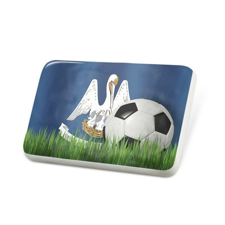 Porcelein Pin Soccer Team Flag Louisiana region America (USA) Lapel Badge – NEONBLOND