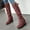 Red, variant on Babysbule Boots for Women Winter Foreign Trade Candy Color Patent Leather Ladies Back Zipper Thick Heel Round Toe Over-the-knee
