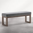 thumbnail image 2 of Simpli Home Milltown 44 inch Wide Solid Wood Rectangular Upholstered Ottoman Bench, Parisian Grey, 2 of 7