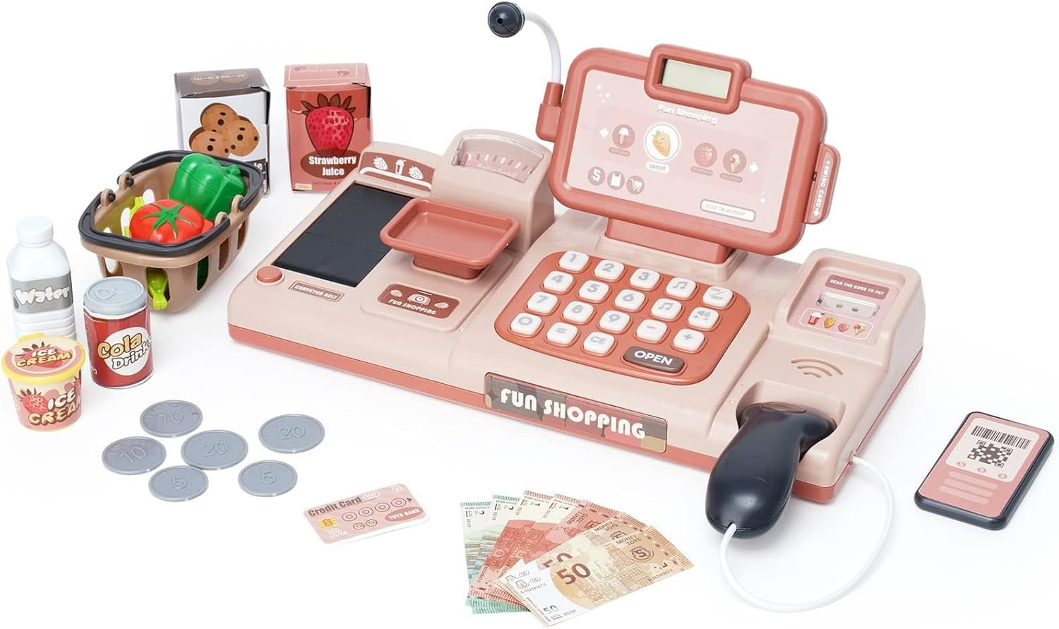Cash Register Toy for Kids Learning Pretend Play 25 Pices Ideal Boys Girls Todllers Mundo Toys +3
