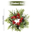 thumbnail image 2 of Artificial Flower Candle Rings Wreath, 6In Christmas Pillar Candle Holder, Berry & Pine Table Centerpiece for Mantel Holiday & Dining Decor, Garland*1 Piece, 2 of 3