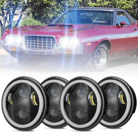 Round 5.75" 5-3/4" LED High Low Beam Headlights for Ford Ranchero 1958-1975 1976