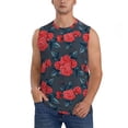 thumbnail image 2 of Picia Rose Flowers mens Cotton Tank Undershirts , Moisture-wicking Ribbed Tanks, Lightweight Cotton Tank Undershirts-3X-Large, 2 of 8