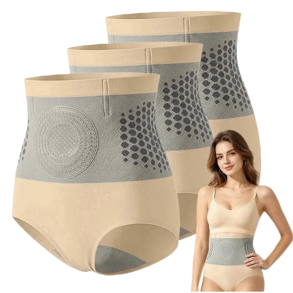 3 Pack Women Shapewear Underwear, 4-in-1 Micro-Particle Sculpting Shapewear , High Waisted Underwear