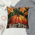 thumbnail image 2 of Qinduosi Vintatge Pumpkin Quote Throw Pillow Covers Autumn Harvest with Black Background Throw Pillow Case Sunflower Fall Leaves Outdoor Decor Cushion Cover for Couch(AH ) White, 2 of 5