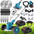 thumbnail image 2 of Home Small Portable Electric Lawn Mower, 7500Mah, 21V With 2 Lithium Batteries 3 Kinds Of Blades Cordless Electric Brush Lawn Edger Grass String, Weed Wacker, Cordless Handheld Lawn Mower, 2 of 8