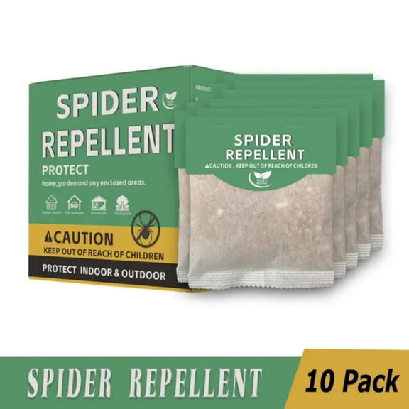 KingFurt 10 Pack Spider Repellent for House Garage Long-Term Spiders Repelling, Effective Spider Repellent Pouches Made with Natural Ingredients