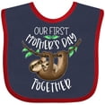 thumbnail image 3 of Inktastic Our 1st Mothers Day Together Cute Mom and Baby Sloth Boys or Girls Baby Bib, 3 of 4
