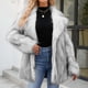 thumbnail image 5 of Chaqueta larga y cálida para mujer, de invierno, con cuello en V liso, 5 of 7