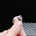 thumbnail image 6 of Uloveido Dainty Oval Shape Purple Cubic Zirconia Wedding Promise Rings High Polished Platinum Plated Brass Jewelry Size 7 PJ142, 6 of 7