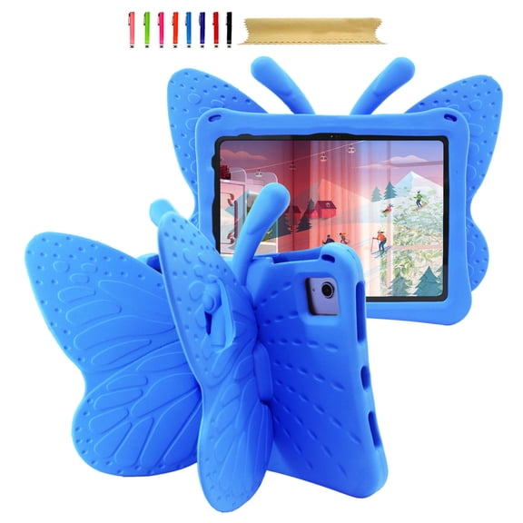 for iPad 10th Generation 10.9" 2022 A2757 / A2777 / A2696 Kids Girls Case with Kickstand Soft EVA Foam Lightweight Shockproof Handle Stand Cover for iPad 10th Generation 10.9" 2022, Blue