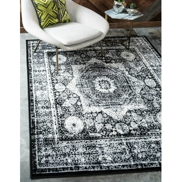 Unique Loom Imperial Collection Area Rug - Lygos (2' x 3' 1" Rectangle Light Gray/Black)