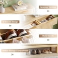 thumbnail image 3 of Fluted Shoe Storage Cabinet with 2 Storage Drawers & 2 Flip Drawers, Modern Narrow Shoe Organizer Cabinet with Adjustable Shelf for Entryway, Hallway, Front Door Entrance, Oak Natural, 3 of 6