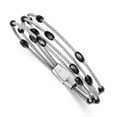 thumbnail image 1 of 925 Sterling Silver Ruthenium-plated Bead Slide Clasp Bracelet, 1 of 2