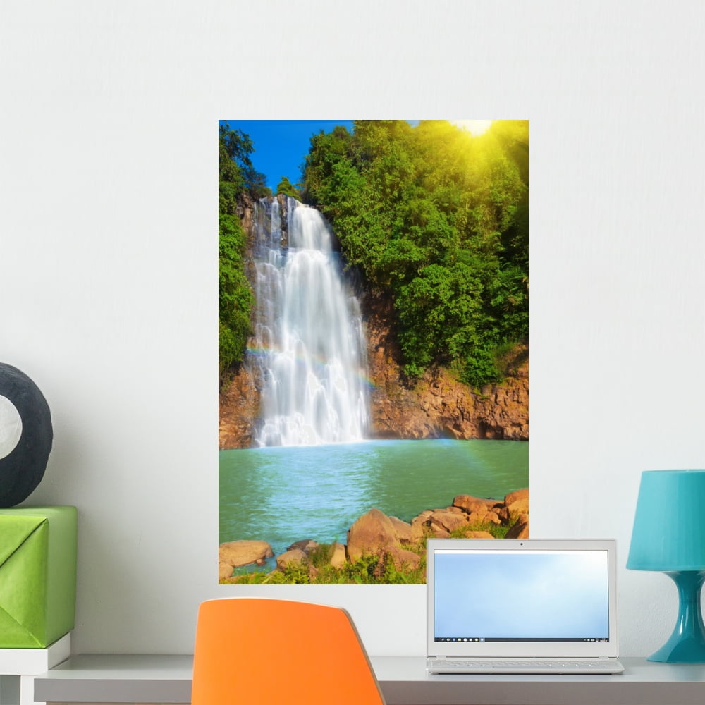 Waterfall Wall Mural by Wallmonkeys Peel and Stick Graphic (24 in H x ...